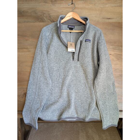 Patagonia Better Sweater Mens L Gray Heather Performance Stonewash 1/4 Zip NWT - Picture 1 of 5